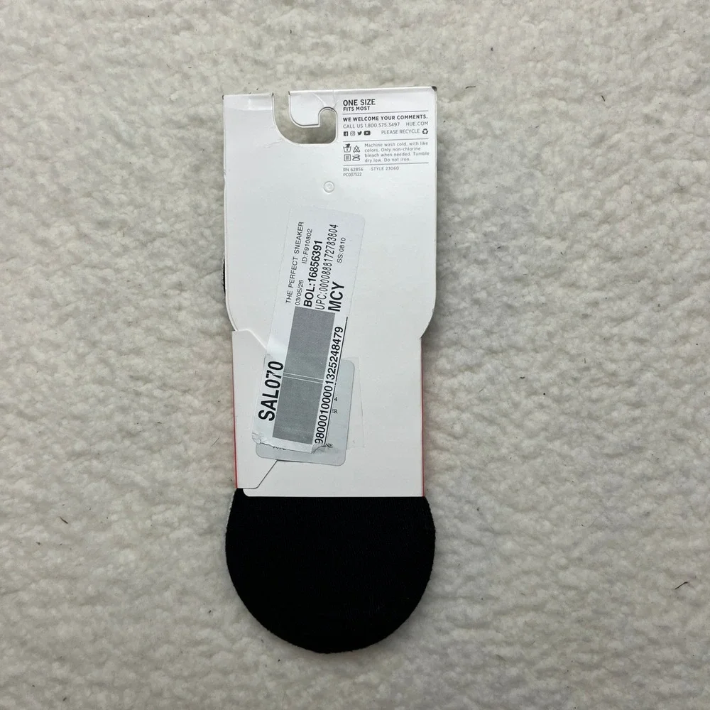 Hue Socks Womens OS Black The Perfect Sneaker Liner Sock 3 Pair‎ Pack 23060